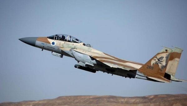 An Israeli F-15 fighter jet takes off during an exercise dubbed 
