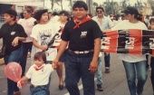 Bismarck Martinez and his family during a political event in Managua, Nicaragua. 