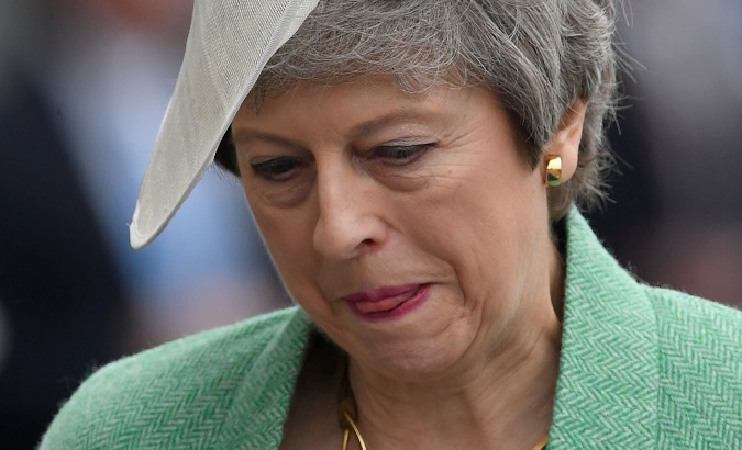 Theresa May attends an event to commemorate the 75th anniversary of D-Day, in Portsmouth, Britain, June 5, 2019.