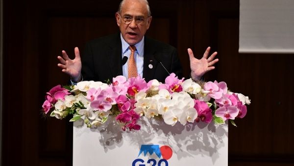 OECD Secretary-General Angel Gurria at the G20 Finance Ministers and Central Bank Governors meeting in Fukuoka, Japan, June 8, 2019.