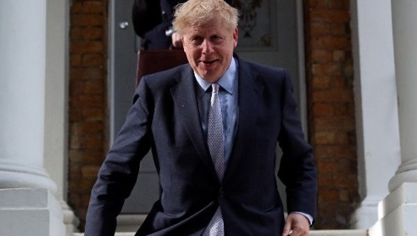 Conservative Party leadership candidate Boris Johnson leaves his home in London, Britain, June 11, 2019.