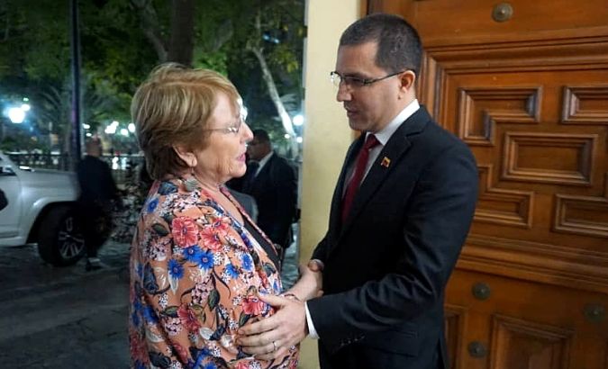 U.N. High Commissioner for Human Rights Michelle Bachelet met with Venezuelan Minister of Foreign Affairs Jorge Arreaza.