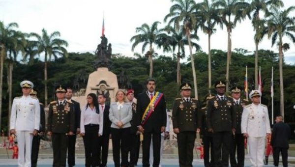 Bolivarian armed forces celebrate 70th anniversary of army day. 