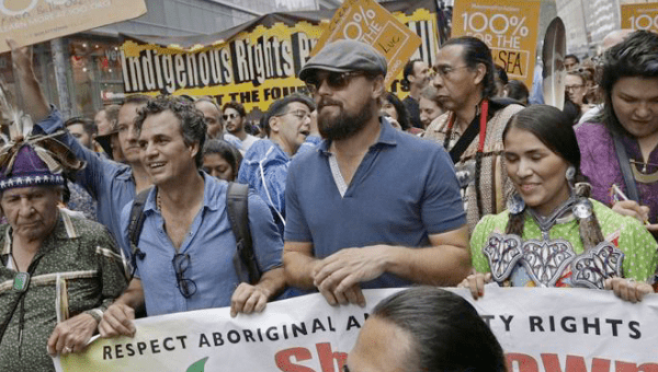 Mark Ruffalo and Leonardo DiCaprio stands in solidarity with Ecuador's Waorani people. 
