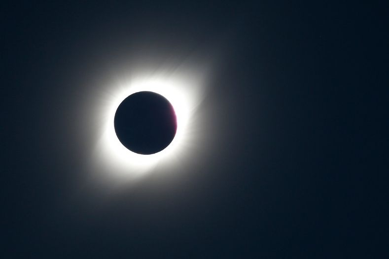 NASA said totality was expected to begin around 4:38pm local time in La Serena, Chile, and end at around 4:40pm.