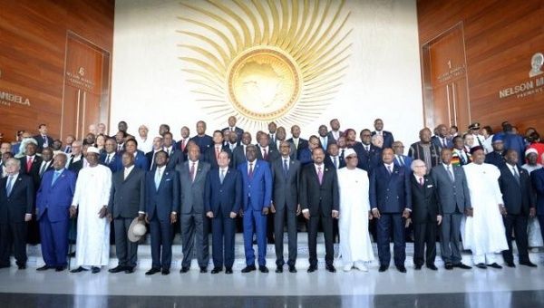 African Union (AU) heads of state meet in Niger to sign the AfCFTA. July 4, 2019. Picture is from a Feb. 2019 AU meeting in Ethiopia