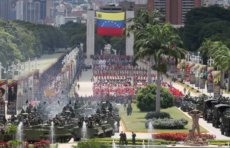 Military parade today in Caracas