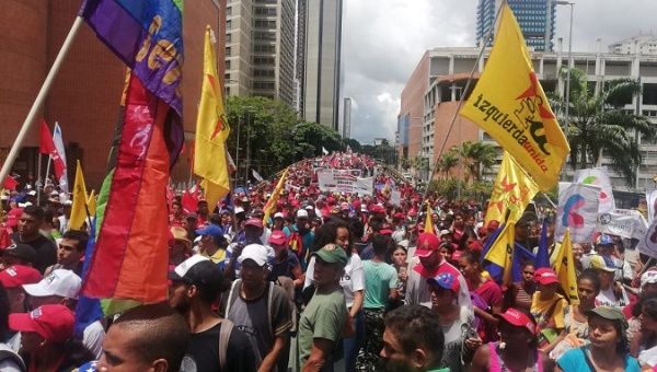 Thousands march in protest of the Bachelet Report in Caracas, Venezuela, July 13, 2019.