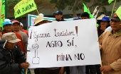 Los agricultores de Arequipa rechazan la inversión de 1400 millones de dólares que podría asumir el Estado peruano en proyecto Tía María. 