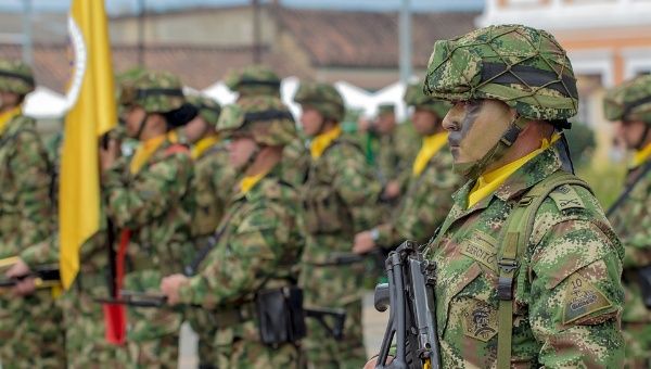 Colombian troops in Bogota