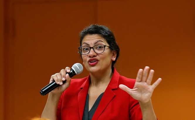 U.S. Congresswoman Rashida Tlaib addresses her constituents during a Town Hall style meeting in Inkster, Michigan, U.S. August 15, 2019.