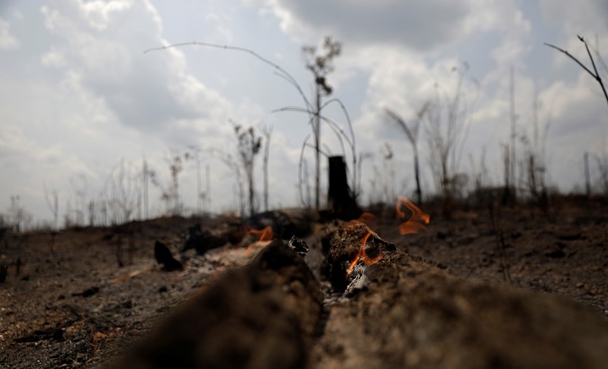 A burning tract of Amazon jungle is pictured in Porto Velho, Brazil August 25, 2019.