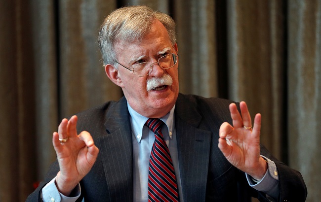 U.S. national security adviser John Bolton gestures as he meets with journalists during a visit to London, Britain August 12, 2019.