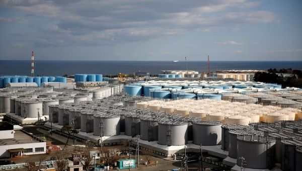 Storage tanks for radioactive water are seen at Tokyo Electric Power Co's (TEPCO) tsunami-crippled Fukushima Daiichi nuclear power plant in Okuma town, Fukushima prefecture, Japan Feb 18, 2019.
