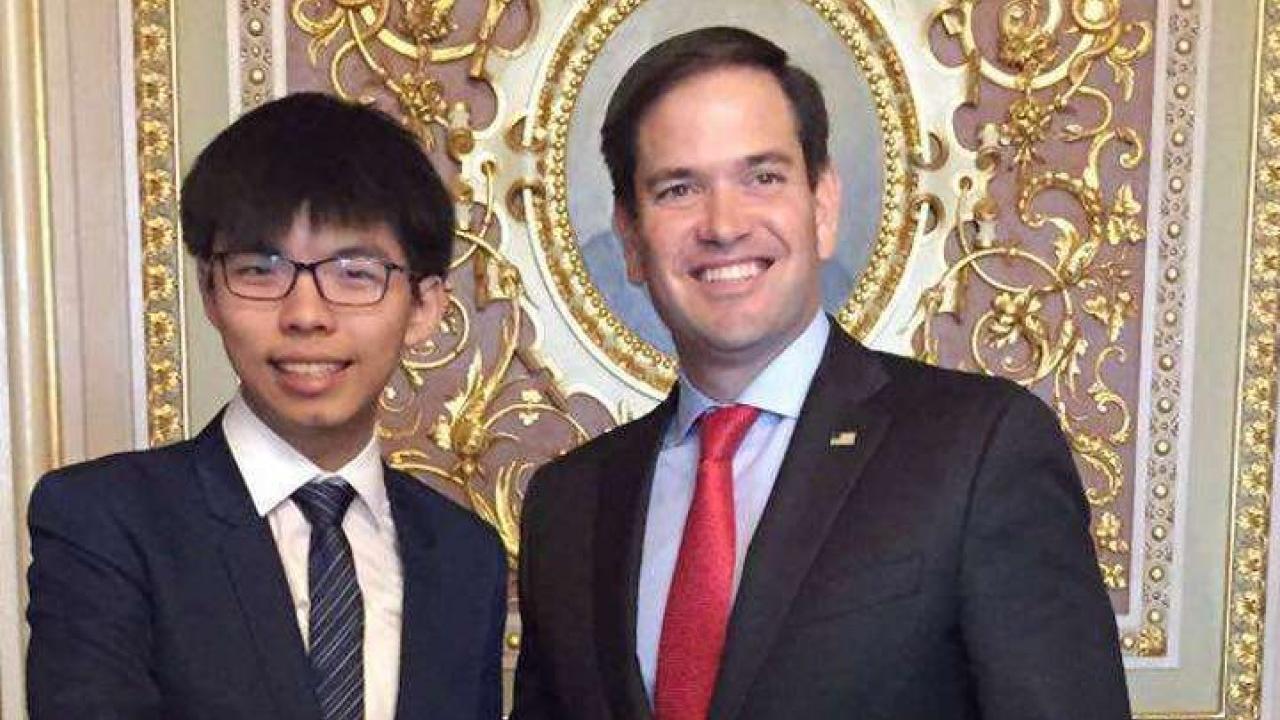 Hong Kong protest leader Joshua Wong, meeting with Marco Rubio