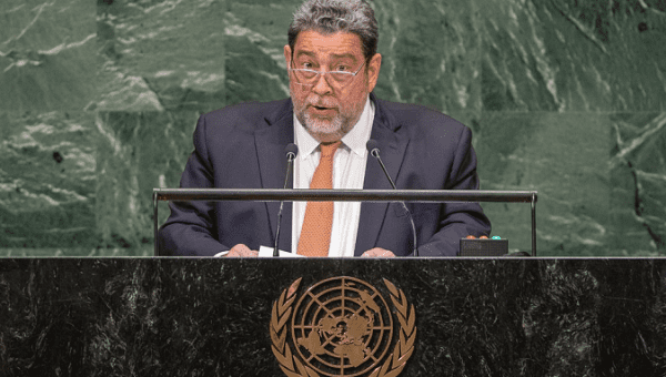 Prime Minister of Saint Vincent and the Grenadines Ralph Gonsalves speaking at the 73rd U.N. General Assembly in NY, SEpt. 2019