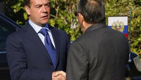 Russia and Cuba have a long history of cooperation. Here, Dmitry Medvedev meets late Cuban leader Fidel Castro in Cuba in 2008.