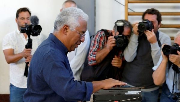 Portugal's Prime Minister and Socialist Party (PS) candidate Antonio Costa casts his ballot at a polling station during the general election in Lisbon, Portugal October 6, 2019.