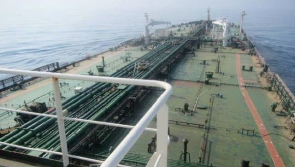 An undated picture shows the Iranian-owned Sabiti oil tanker sailing in Red Sea.