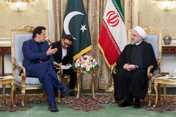 Pakistani Prime Minister Imran Khan and Iranian President Hassan Rouhani held talks Sunday in Tehran.