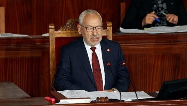 Rached Ghannouchi, leader of Tunisia's Islamist Ennahda party during the parliament's opening with a session to elect a speaker, in Tunis.