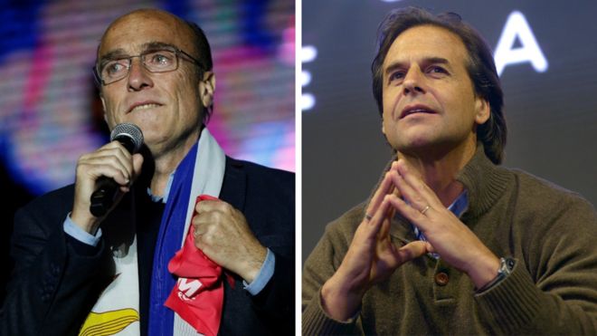 Marinez had won the first round with 39.02 percent while Lacalle Pou came second with 28,62 percent. 