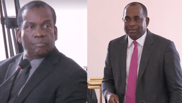Lennox Linton, left, and Roosevelt Skerrit are the two main candidates in Dominica's Friday general elections.