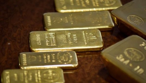 Gold bars are seen at the Kazakhstan's National Bank vault in Almaty, Kazakhstan, Sept. 30, 2016. 