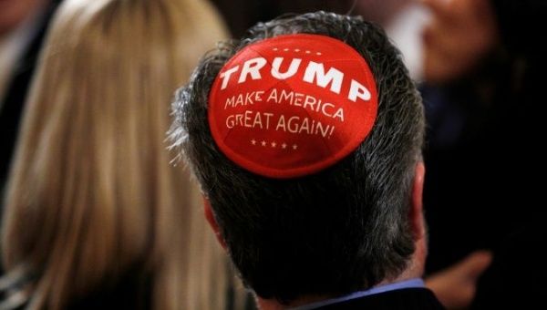 A participant wears a Trump 