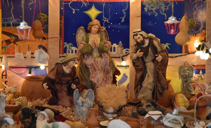 Nativity Scene made by Enedina Amezquita in Lynwood, California, Dec. 24, 2019.