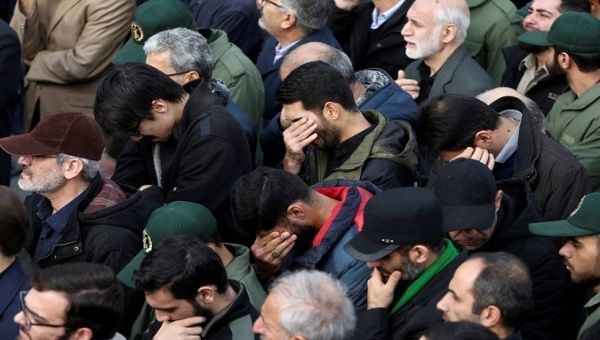 Participants in the protests mourn the death of General Soleimani in the Iranian capital and shouted slogans like 
