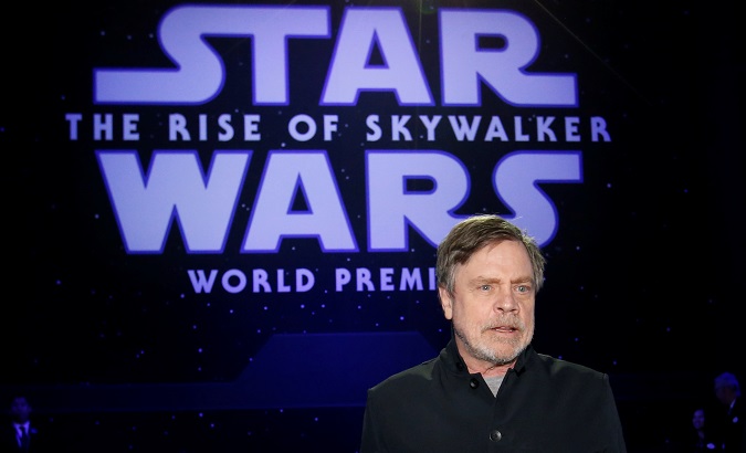 Mark Hamill at the premiere for 'Star Wars, The Rise of Skywalke' in Los Angeles, U.S., Dec. 16, 2019.