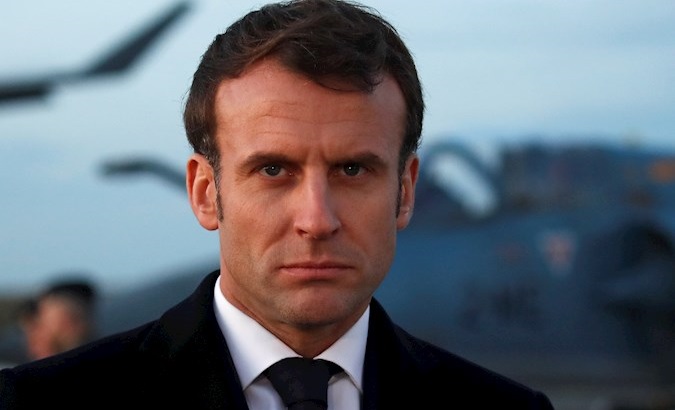 President Emmanuel Macron at the Air Base 123 in Boulay-les-Barres, France, Jan. 16, 2020.