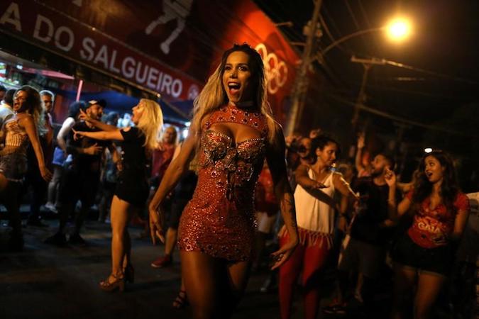 Transgender dancers opening the carnival parade in Rio de Janeiro.