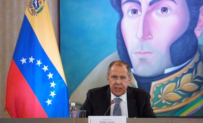 Foreign Minister Sergei Lavrov at the National Dialogue Meeting, Caracas, Venezuela, Feb. 7, 2020.