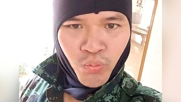 A screenshot made on Feb.  8, 2020 from the Facebook page of Jakrapanth Thomma, a Thai soldier suspected of the deadly attack in the northeastern city of Nakhon Ratchasima. 