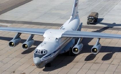 Transport military aircraft with medical aid is getting ready to take off, Russia, March, 2020.