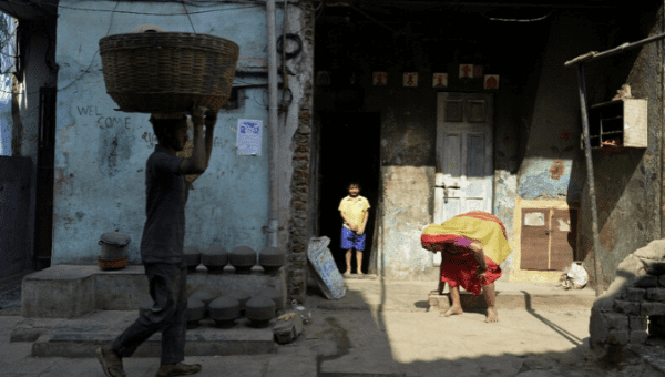 Dharavi slum in Mumbai, India.