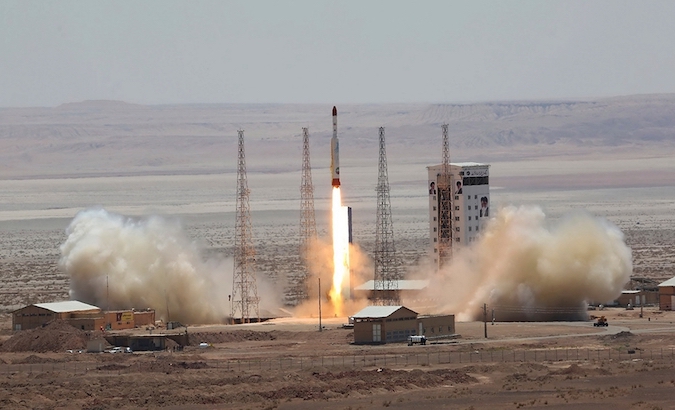 The launch of the Iranian military satellite from the Markazi desert, April 22, 2020