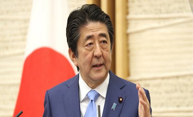 Abe Shinzo, Japan´s PM in press conference.  Tokio, Japan, May 4.