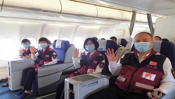 Chinese medical group heading to Zimbabwe. Hunan, China, May 11, 2020