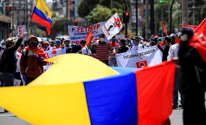 Students and workers protest against neoliberal measures, Quito, Ecuador, May 18, 2020.
