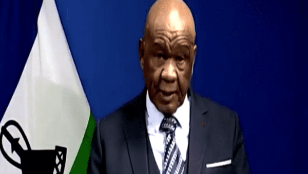 Thomas Thabane's offering his resignation speech. Maseru, Lesotho. May 18, 2020