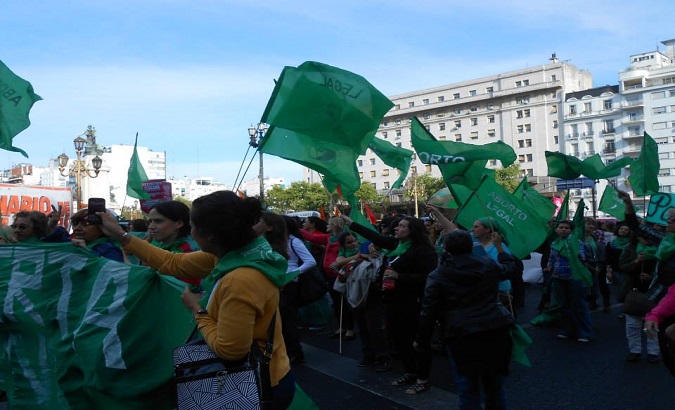 Abortion rights activists demands legal abortion in Argentina