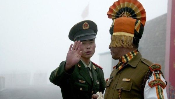 Soldiers from India and China meet at one of the border points, June 2020.