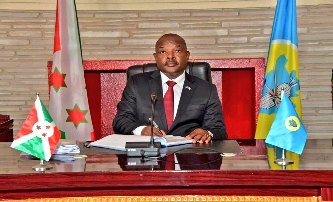 President Pierre Nkurunziza at the Government Palace in Gitega, Burundi. May 27, 2020.