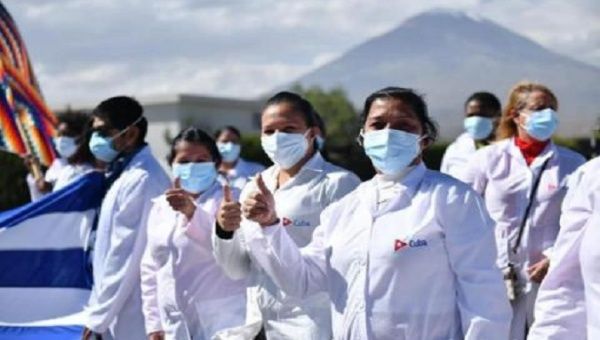 Cuban medical brigade in Arequipa, Peru, June, 2020.
