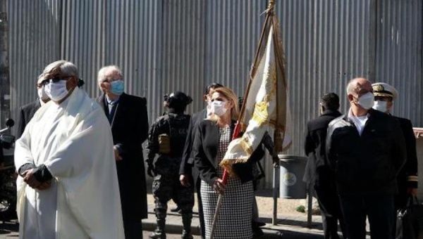 Jeanine Añez at the Corpus Christi procession, La Paz, Bolivia, June 11, 2020.