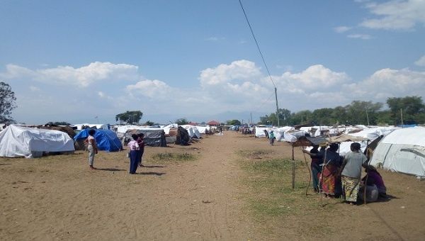 Makeshift campament in Kigaramango, Bujumbura, Burundi. June 29, 2020.