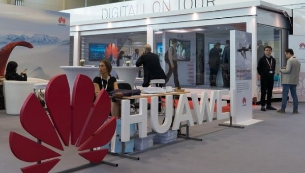 Huawei's booth at the 2019 Telecom World held in Budapest, Hungary, Sep.10, 2019. 